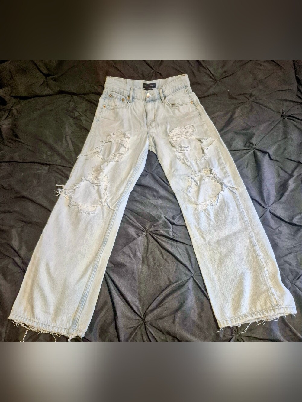 Aeropostale 90s Baggy Distressed High Rise Jeans Size 8 Reg Light Wash